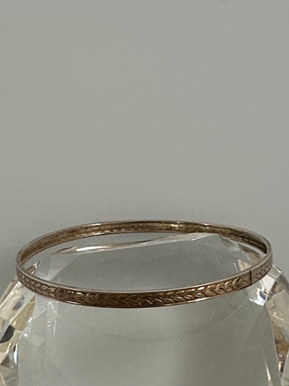 Delicate Gold-Tone Engraved Bangle Bracelet for Women